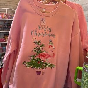LadyKCO “Flamazing Flamingo”Christmas Sweatshir! PrettyPink AbsolutelyMyFavorite